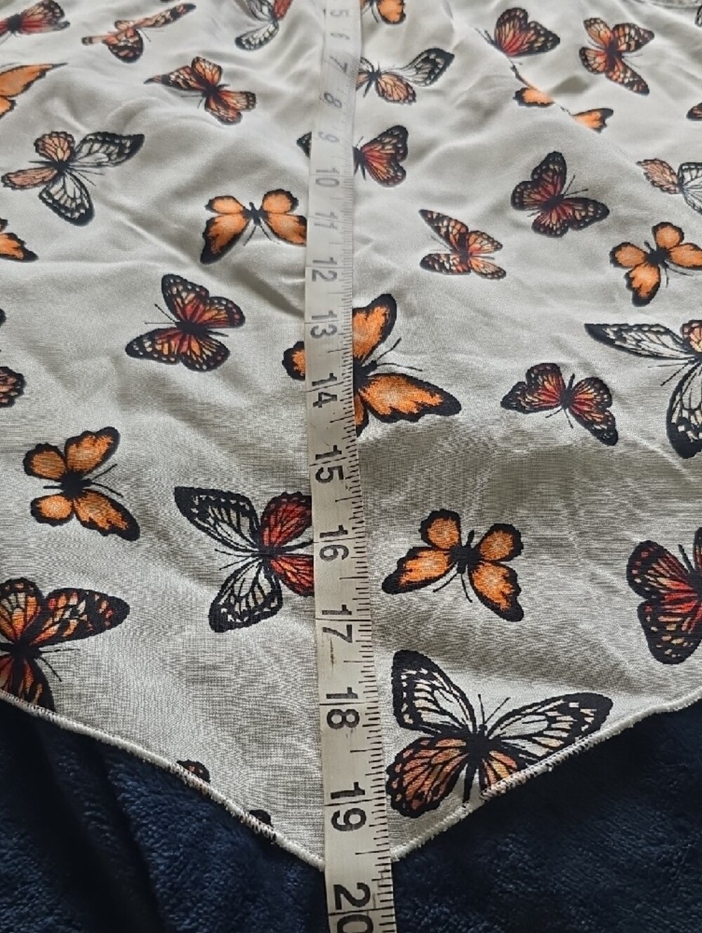 No Boundaries White Halter Top with Orange and Black Butterfly Print - Picture 10 of 10